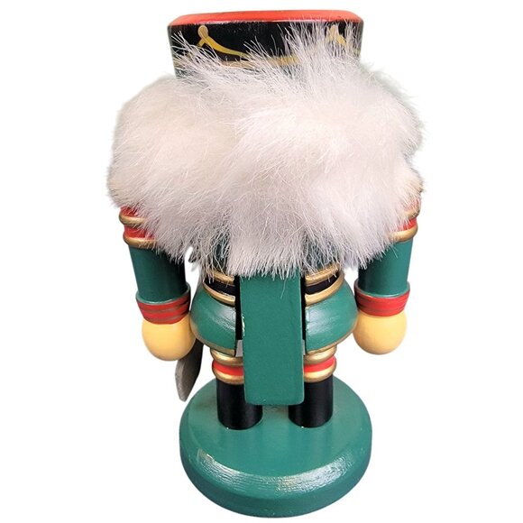 Vintage Thick 7 inch Nutcracker Wood Christmas Tree Home Decor Red Green Holiday - Picture 3 of 11